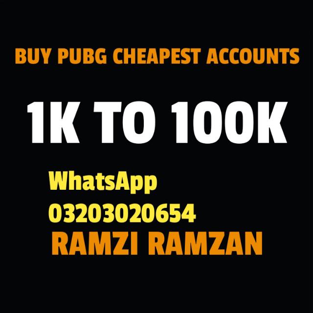 Pubg 1K To 100K Cheapest Acc