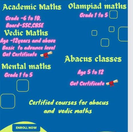 Vedic maths and abacus ? and academic maths classes