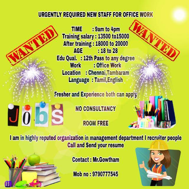 CHENNAI JOB VACANCY