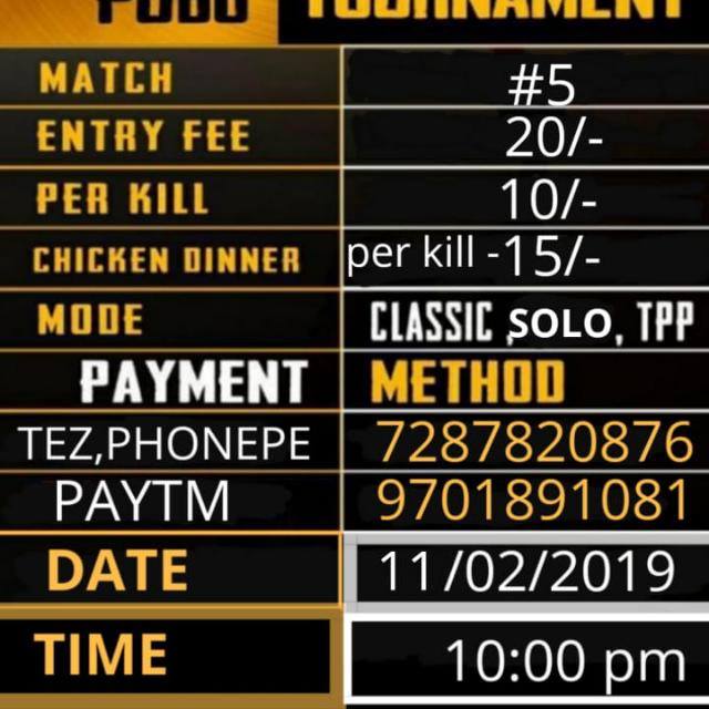 Pubg tournament ??