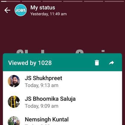  ?WhatsApp status view ?