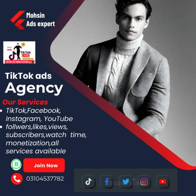 TikTok, YouTube, Instagram, Facebook service