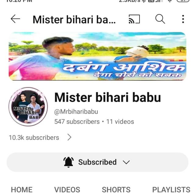 Mister bihari babu YouTube channel ??