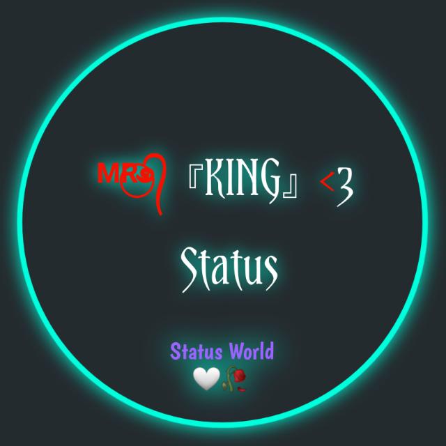 ꧁ ᴹᴿ࿔⃝᭄『KING』<3 Status 01 ꧂